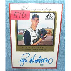 Ryan Anderson autographed rookie baseball card