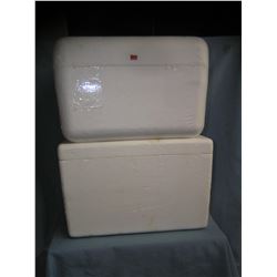 Pair of medium Styrofoam beach or party coolers