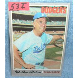 Vintage Walter Alston 1970 Topps baseball card