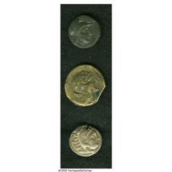 Lot of three miscellaneous Greek coins. Includes: M Lot of three miscellaneous Greek coins.