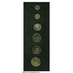 Lot of six miscellaneous Roman coins. Includes: Egy Lot of six miscellaneous Roman coins.