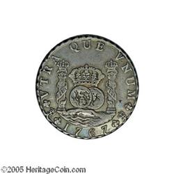 Bolivia. Carlos III Pillar 8 Reales 1767-JR, KM50, 4 petaled Carlos III Pillar 8 Reales 1767-JR, 