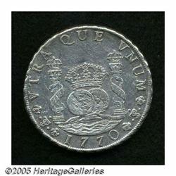 Bolivia. Carlos III Pillar 8 Reales 1770-JR, KM50, dot after Carlos III Pillar 8 Reales 1770-JR, 