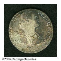 Bolivia. Carlos IV 8 Reales 1808-PJ, KM73, deeply toned UNC, Carlos IV 8 Reales 1808-PJ, 