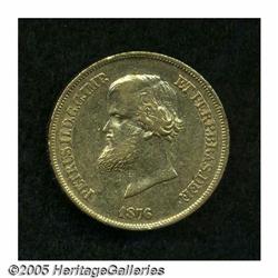 Brazil. Pedro II gold 10,000 Reis 1876, KM467, VF-XF, numer Pedro II gold 10,000 Reis 1876, 