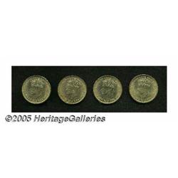 British West Africa. George VI 2 Shillings 1952KN, KM29, four pieces, br George VI 2 Shillings 1952K