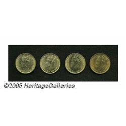 British West Africa. George VI 2 Shillings 1952KN, KM29, four examples, George VI 2 Shillings 1952KN