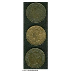 Canada. Victoria Cent Key Date Trio, KM1, 1858, AVF, 1891 S Victoria Cent Key Date Trio, 