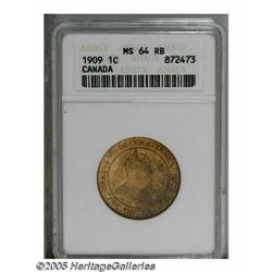 Canada. Mint State Pair, Edward VII Cent 1909, MS64 Red and Mint State Pair, 