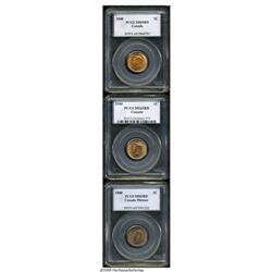 Canada. George VI Cent 1940 - Trio, KM32, MS65 RD PCGS, thr George VI Cent 1940 - Trio, 