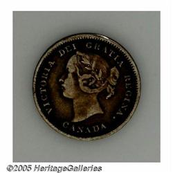 Canada. Victoria 5 Cents 1884, KM2, nice F-VF, toned and at Victoria 5 Cents 1884, 