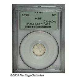 Canada. Victoria 5 Cents 1899, KM2, MS61 PCGS. Victoria 5 Cents 1899, 