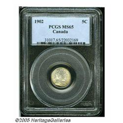 Canada. Edward VII 5 Cents 1902, KM9, MS65 PCGS, fully lust Edward VII 5 Cents 1902, 