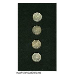 Canada. George V 10 Cents - Mint State Quartet, KM23 1919, George V 10 Cents - Mint State Quartet, 