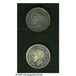 Canada. George VI 10 Cents - Pair, KM34, 1944, UNC, deep bl George VI 10 Cents - Pair, 