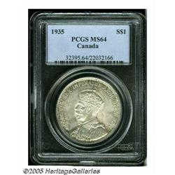 Canada. George V Dollar 1935, KM30, Silver Jubilee, MS64 PC George V Dollar 1935, 