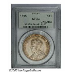 Canada. George V Dollar 1935, KM30, Silver Jubilee, MS64 PC George V Dollar 1935, 