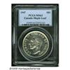 Image 1 : Canada. George VI Dollar 1947 Maple Leaf, KM37, MS63 PCGS. George VI Dollar 1947 Maple Leaf, 