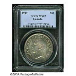 Canada. George VI Dollar 1949, KM47, MS67 PCGS. George VI Dollar 1949, 