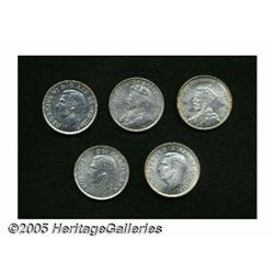 Canada. Silver Dollar Type Set, 1935, nice BU, 1936, lightl Silver Dollar Type Set,