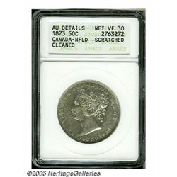 Canada. Newfoundland. Victoria 50 Cents 1873, KM6, Net VF30 Newfoundland. Victoria 50 Cents 1873, 