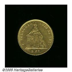 Chile. Republic gold 5 Pesos 1873, KM144, lustrous XF-AU. Republic gold 5 Pesos 1873, 