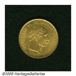 Denmark. Christian IX gold 20 Kroner 1873, KM791.1, UNC, lig Christian IX gold 20 Kroner 1873, 