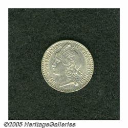 Dominican Rep.. Republic 50 Centesimos 1891A, KM10, lightly toned U Republic 50 Centesimos 1891A, 