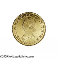 Ecuador. Republic gold 8 Escudos 1840-MV-A, KM23.1, superb A Republic gold 8 Escudos 1840-MV-A, 