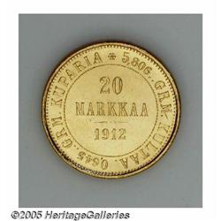 Finland. Russian Duchy gold 20 Markkaa 1912-S, KM9.2, brilli Russian Duchy gold 20 Markkaa 1912-S, 