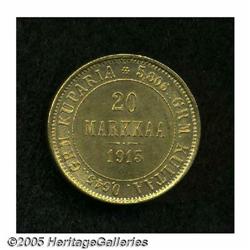 Finland. Russian Duchy gold 20 Markkaa 1913, KM9.2, choice b Russian Duchy gold 20 Markkaa 1913, 