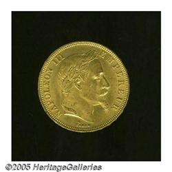 France. Napoleon III gold 50 Francs 1866BB, KM804.2, nice U Napoleon III gold 50 Francs 1866BB, 