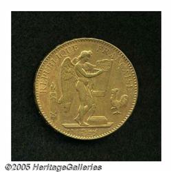 France. Republic gold 100 Francs 1879A, KM832, lightly tone Republic gold 100 Francs 1879A, 