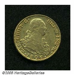 Spain. Charles IIII gold 2 Escudos 1806 M-FA, KM435.1, Fr- Charles IIII gold 2 Escudos 1806 M-FA,