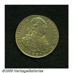 Spain. Charles IIII gold 4 Escudos 1791 M-MF, KM436.1, Fr- Charles IIII gold 4 Escudos 1791 M-MF,