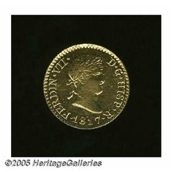 Spain. Ferdinand VII gold 1/2 Escudo 1817 M-GJ, KM492, Fr- Ferdinand VII gold 1/2 Escudo 1817 M-GJ,