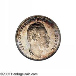 Sweden. Carl XV 25 Ore 1862, KM712, extremely rare date, gr Carl XV 25 Ore 1862,