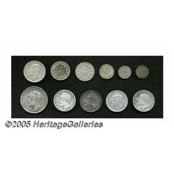 Sweden. Oscar II - Silver Selection, 10 Ore 1874 and 1896, Oscar II - Silver Selection,