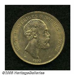 Sweden. Oscar II gold 20 Kronor 1873, KM733, brilliant UNC, Oscar II gold 20 Kronor 1873, 
