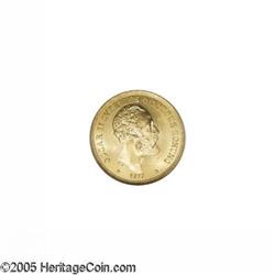 Sweden. Oscar II gold 20 Kronor 1877, KM744, MS65 NGC, a tr Oscar II gold 20 Kronor 1877, 