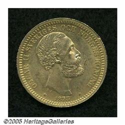 Sweden. Oscar II gold 20 Kronor 1878/7, KM748, brilliant UN Oscar II gold 20 Kronor 1878/7, 