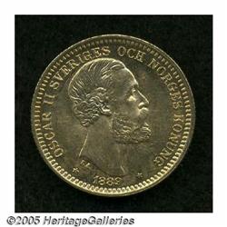 Sweden. Oscar II gold 20 Kronor 1889, KM748, nice brilliant Oscar II gold 20 Kronor 1889, 