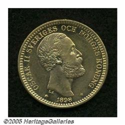 Sweden. Oscar II gold 20 Kronor 1898, KM748, brilliant UNC, Oscar II gold 20 Kronor 1898, 