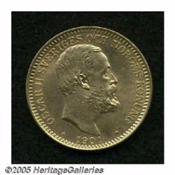 Sweden. Oscar II gold 20 Kronor 1901, KM765, brilliant UNC. Oscar II gold 20 Kronor 1901, 