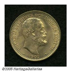 Sweden. Oscar II gold 20 Kronor 1902, KM765, brilliant UNC, Oscar II gold 20 Kronor 1902, 