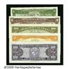 Image 2 : Cuba. Banco Nacional 1958 Specimen Set, five UNC sp Cuba. Banco Nacional 1958 Specimen Set, 