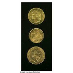 Attractive Gold Threesome, Germany-Wurttemberg 20 M Attractive Gold Threesome, 