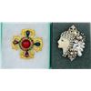 Image 1 : LOT OF TWO UNSIGNED VINTAGE BROOCHES
