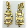 Image 2 : SIGNED KRAMER GREEN RHINESTONE EARRINGS