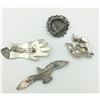 Image 2 : 4 STERLING BROOCHES